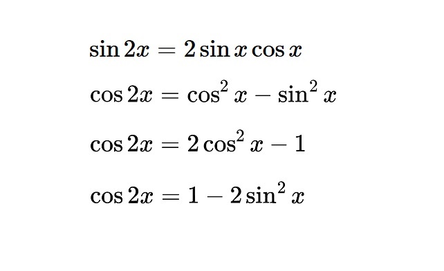 Формулы двойного угла синуса и косинуса